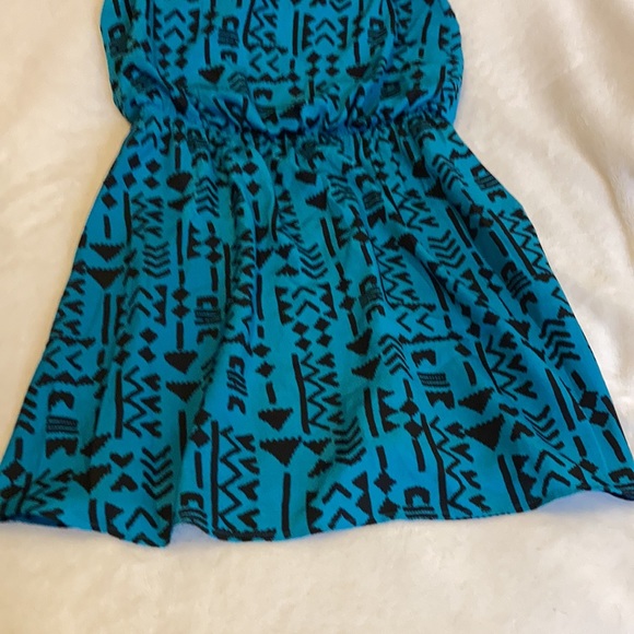 Sun dress aqua blue Size M Three pink hearts brand - Picture 5 of 9